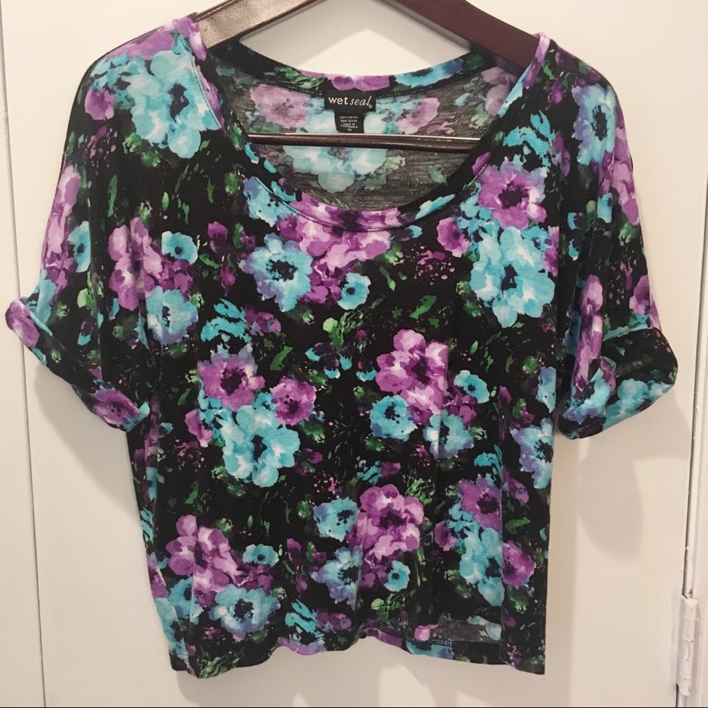 Blue + Purple Floral Top
